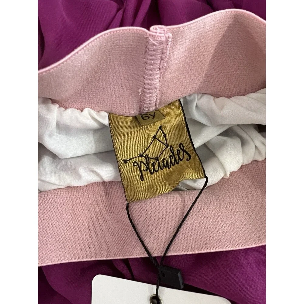 Pleiades Girls Size 6 Magenta Eliza High Low Chiffon Skirt!
